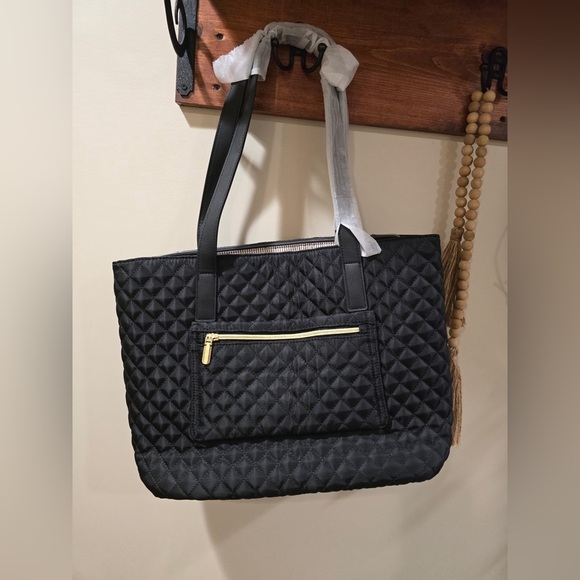 NWT LOVEVOOK Black Quilted Tote Bag with Wristlet - Picture 9 of 9